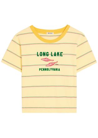 Bode Summertime Striped Cotton T-shirt - Yellow - S (UK8-10 / S)