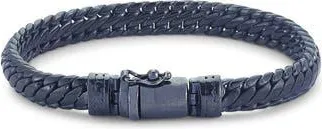 Samuel B. Black Rhodium Chain Bracelet in Silver/Black at Nordstrom Rack, Size 9.5