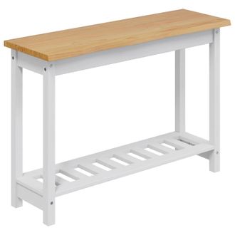 vidaXL Mesa Consola Ekai Blanco 112 X 35 X 76 Cm Madera De Pino Maciza Vidaxl