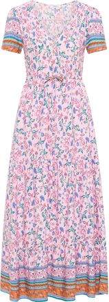 Usha Maxi-jurk met bloemenprint Dames Roze Veelkleurig