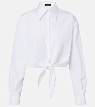 Dolce & Gabbana Cropped cotton poplin shirt