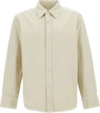 A.P.C. Cotton Overshirt with Mother-of-Pearl Snap Button