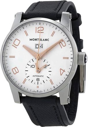 Montblanc Montblanc Timewalker Automatic White Dial Black Leather Mens Watch 110579