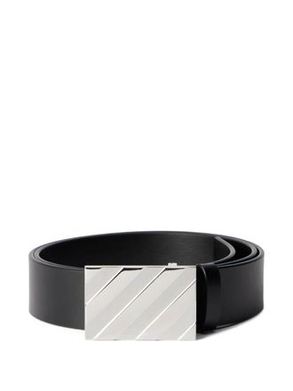 Off-white Diagonal buckle leather belt - men - Calf Leather - 110 - Black