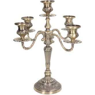 OEM Candelabro De Metal De Aleaci&oacute;n De Zinc, Delicado Candelabro Decorativo Retro Para Mesa De Comedor, Repisa De Chimenea Para Bodas