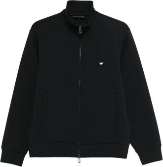 Emporio Armani Cotton Blend Sweatshirt - Heren - Vesten met rits - Zwart - L - Katoen - Hoodies & sweatvesten
