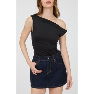 Blu Pepper One-Shoulder Top in Black at Nordstrom Rack, Size Medium