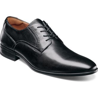 Florsheim Zaffiro Plain Toe Derby in Black at Nordstrom, Size 10.5