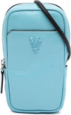 Versace Pre-owned Versace Textured Leather Virtus Neck Pouch Crossbody Unisex N1XQPCE8P770NUDN