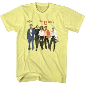 American Classics The B52s Band Retro Band Photo Adult Short Sleeve T-Shirt Graphic Tee, Yellow Heather, XL