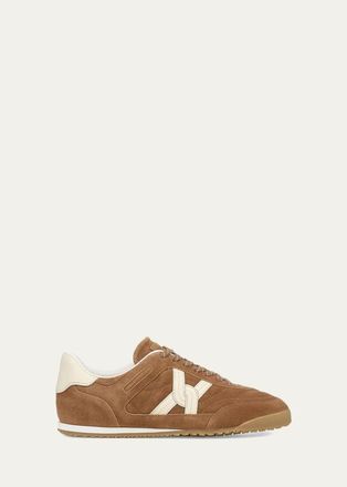 Veronica Beard Natalia Mixed Leather Low-Top Sneakers