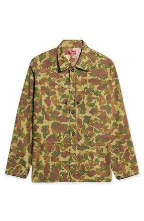 Fortela Frog Cotton Camouflage Overshirt in Green at Nordstrom, Size X-Large