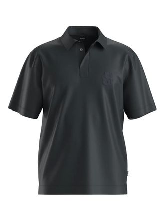 BOSS logo-detail polo shirt - Black