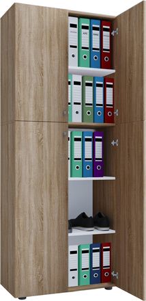 ebuy24 Armario De Oficina Vcm Con 5 Compartimentos Armario De Archivo Moderno Con Puertas Giratorias Dimensiones Aprox. B. 70 X Al. 184 X T. 40 Cm - Lona 5 C