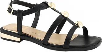 Andrea Womens T-Bar Comfort Sandals In Black