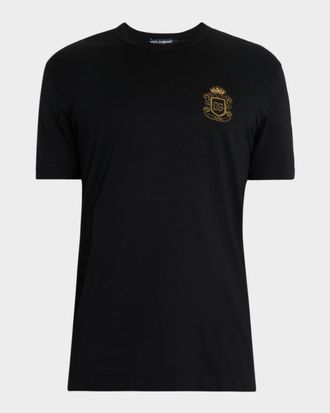 Dolce & Gabbana Mens Heraldic Patch Cotton T-Shirt