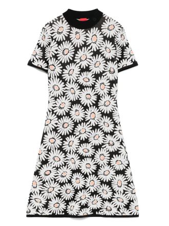 HUGO BOSS Mini-jurk met bloemen jacquard - Zwart