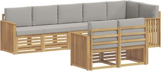 vidaXL Conjunto De Sof&aacute;s De Exterior 8 Uds. Blanco Y Gris Claro Vidaxl