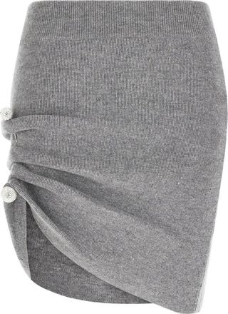 Giuseppe Di Morabito Rok met kristallen versiering - Dames - Korte rokken - Grijs - XS - Wol - Rokken