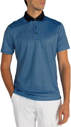 Redvanly Baker Stripe Polo in Iceberg at Nordstrom, Size Xx-Large