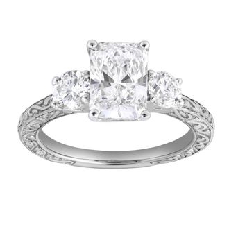 LuvMyJewelry Marilyn 14K Gold 2.65 Ct Radiant Lab Grown Diamond Engagement Ring in 14K White Gold at Nordstrom, Size 7