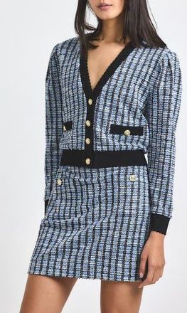 Derek Lam Metallic Tweed Knit Cardigan in Blue Multi at Nordstrom Rack, Size X-Small