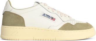 Autry Medalist Low gr&uuml;ne und wei&szlig;e Lear- und Wildleder-Sneaker