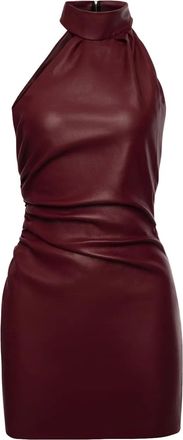 Lika Abito midi a collo alto drappeggiata - Rosso