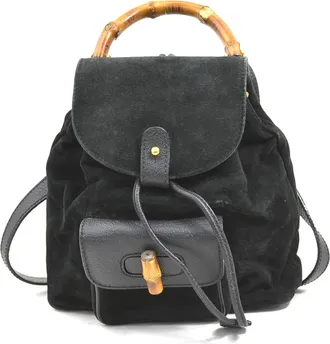 Gucci Black Suede Backpack (Pre-Owned)