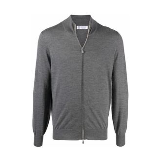 Brunello Cucinelli Brunello Cucinelli, Cardigans, male, Gray, Size: 3XL Sweater
