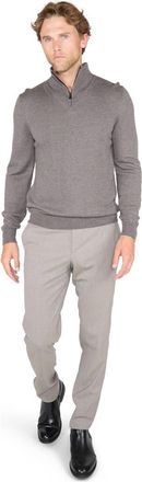Lords of Harlech Quest Fully Fashioned Quarter-zip Merino Sweater in Olive Twist at Nordstrom, Size Xx-Large