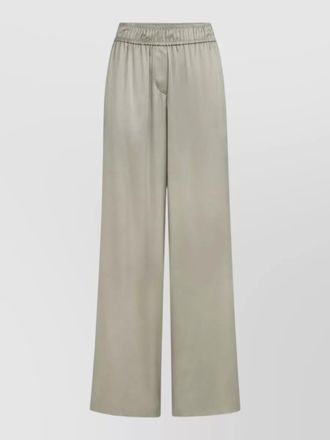 Brunello Cucinelli silk satin high-rise wide-leg trousers
