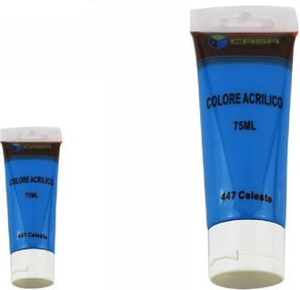 Trade Shop Trade Shop - Set 6 Pezzi Pittura Acrilica Vernice Confezione Colore Celeste Tubo 75 Ml 07498