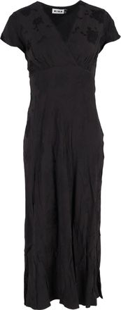 Rixo V-neck Maxi Dress in Black Viscose