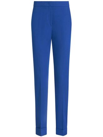 Etro stretch-cotton cropped trousers - Blue