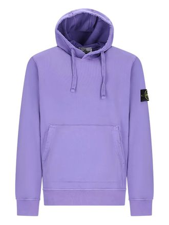 Stone Island patch-pocket hoodie - men - Organic Cotton/Elastane/Cotton - M - Purple
