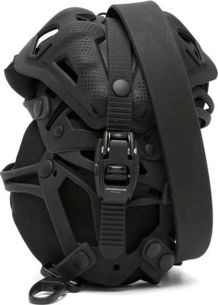 Innerraum Cross Body Bags, male, Black, Size: ONE SIZE Black Leather Bucket Bag with Strap