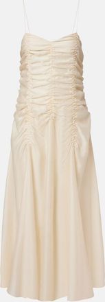 Khaite Raina ruched satin maxi dress