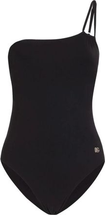 Dolce & Gabbana Badpak met &eacute;&eacute;n schouder - Dames - Badpakken - Zwart - S - Spandex - Badmode