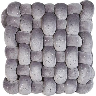 Beliani Beliani - Coj&iacute;n Decorativo Almohada Nudo De Terciopelo Gris Brillante 30 X 30 Cm Moderno Sirali