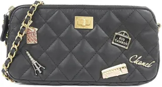 Chanel Black Leather Chain/Shoulder Wallet (Pre-Owned)