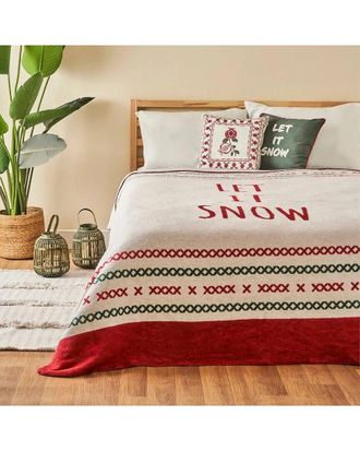 Bella Maison Jolly Let It Snow Large Fleece Blanket