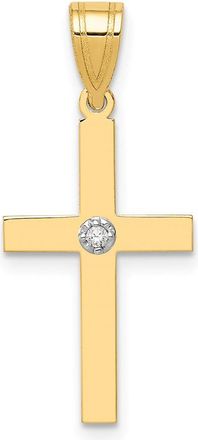 Diamond2Deal 14k Yellow Gold Polished.01 carat Diamond Cross Pendant