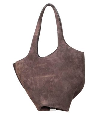 The Attico Brown La Scoop Suede Tote Bag