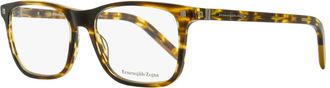 Ermenegildo Zegna Mens Vicuna Rectangular Eyeglasses EZ5187 053 Blonde Havana 56mm