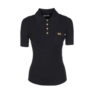 Elisabetta Franchi Micro-ribbed Polo Shirt