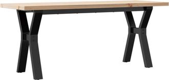 vidaXL Coffee Table Y-Frame 110x40x45.5 cm Solid Wood Pine and Steel Vidaxl