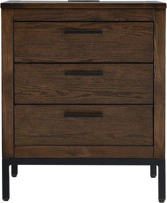 Leick Home Tableau Nightstand with Drawer, Hidden Lower Cabinet & USB-C Fast Charging Station