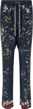 Dolce & Gabbana Navy Blue Floral Vanity Trousers