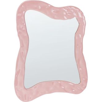 Beliani Beliani - Espejo De Pared Decorativo Mdf 80 X 60 Cm Estilo Retro Asim&eacute;trico Rosa Pencran